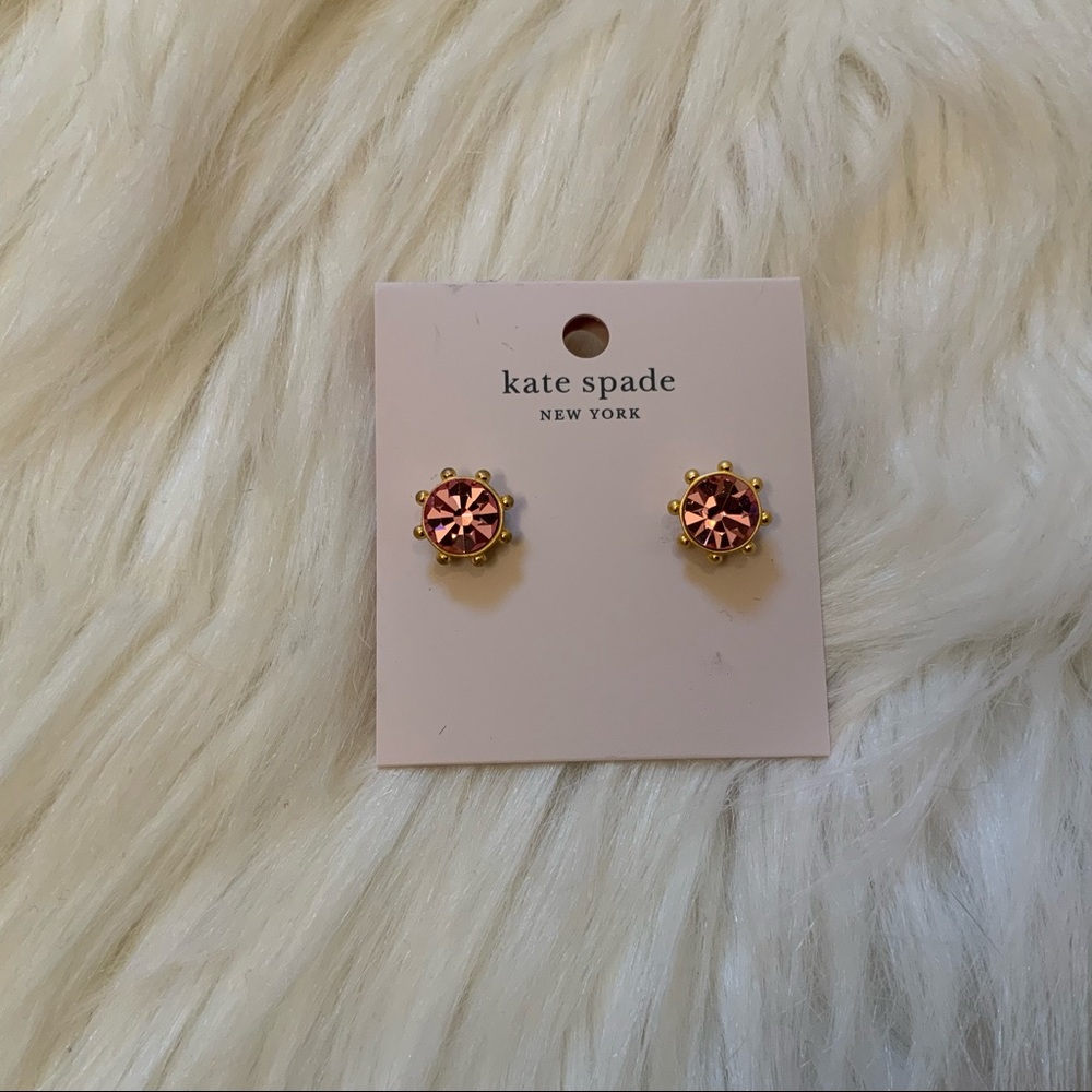 Kate Spade Flying Colors Stud Earrings- NWT - New on Card - Blush - Picture 2 of 6